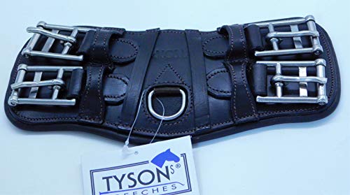 Tysons Breeches Leder Kurzgurt Sattelgurt Mond Anatomisch 24 29 38 cm Schwarz Braun Minishetty Shetty Kurz Gurt (29 cm, Braun) von Tysons Breeches