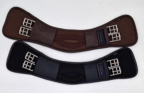 Tysons Breeches Sattelgurt Mondgurt Mond Gurt 45 50 55 60 65 70 75 80 85 90 cm Schwarz o.Braun Kurzgurt (90, Braun) von Tysons Breeches