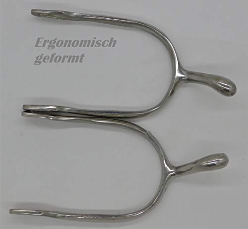 Tysons Breeches Schwanenhals Sporen Silber Farben Rädchen o Dorn ergonomisch geformt Schwanenhalssporen 4,5 cm lang (Dornsporen, 1 Paar) von Tysons Breeches