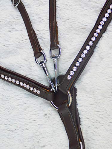 Vorderzeug Hier: Braun Martingal Hilfszügel Deister Glitzer Strass Leder Pony VB WB X Full Tysons (Pony) von Tysons Breeches