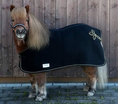 Well Wolldecke Abschwitzdecke Paradedecke Minishetty Mini Shetty Falabella Wolle Schwarz Gold - Farben 65 75 85 95 100 cm Tysons Breeches Cooler (100 cm) von Tysons Breeches
