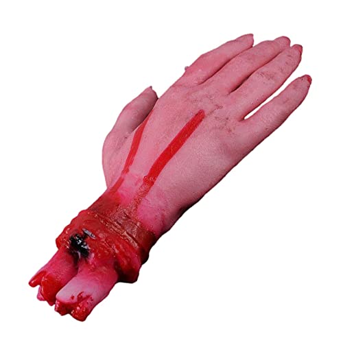Tytlyworth Abgetrenntes Handhundespielzeug - Gruselige gefälschte blutige, gebrochene, abgetrennte Hand mit realistischem Aussehen | Fake Hand Halloween Bloody Dead Requisiten Spaß für die Party von Tytlyworth