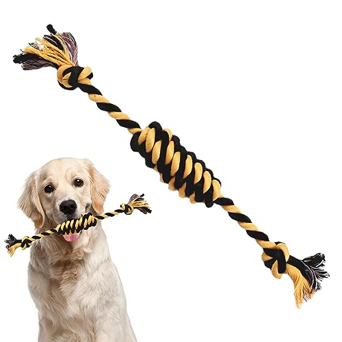 Tytlyworth Hundeseilspielzeug | Seilspielzeug für Aggressive Kauer - Unzerstörbares natürliches Baumwollseil, Tauziehen-Hundezugseil, Hundebissseil, Hundekauspielzeug, Robustes Seil-Kauspielzeug von Tytlyworth