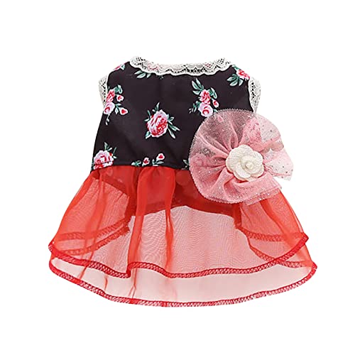 Bowknot Fairy Mesh Kleid Pet Kleider Frühling Sommer Pet Cothes Frühling Sommer Cute Supplies Kleider Rose Dress (Red, XL) von Tyuffghet