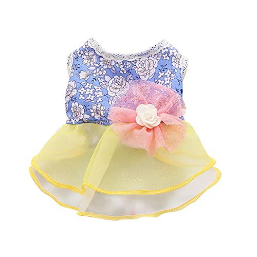 Bowknot Fairy Mesh Kleid Pet Kleider Frühling Sommer Pet Cothes Frühling Sommer Cute Supplies Kleider Rose Dress (Yellow, XS) von Tyuffghet