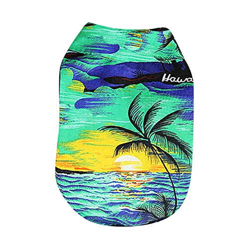 Haustierhemd Party-Outfit für Haustiere Haustier-Sommer-T-Shirts Hawaii-Stil Blumen-Katzenhemd Bedruckte Haustier-T-Shirts Atmungsaktive kühle Kleidung Strand-Küsten-Welpen-Hemd-Sweatshirt (Blue, XL) von Tyuffghet