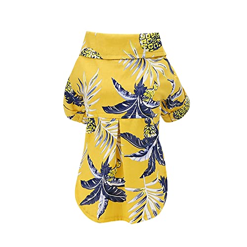 Hunde Sommer Weiche T-Shirt Haustier-Sommer-T-Shirts Hawaii-Stil Blumen-Katzenhemd Bedruckte Haustier-T-Shirts Atmungsaktive kühle Kleidung Strand-Küsten-Welpen-Hemd-Sweatshirt für kleine (Yellow, L) Hunde Sommer Weiche T-Shirt Haustier-Sommer-T-Shirts Hawaii-Stil Blumen-Katzenhemd Bedruckte Haustier-T-Shirts Atmungsaktive kühle Kleidung Strand-Küsten-Welpen-Hemd-Sweatshirt für kleine (Yellow, L) von Tyuffghet