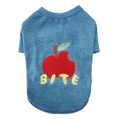 Hundehemd T-Shirts Welpe Süßer Katzenpullover, Blaue Hundekleidung und Accessoires mit Ärmeln, Hemd, ganzjähriger Pullover mit hohem Kragen, geeignet für Hauskatzen und kleine Hunde (K, One Size) von Tyuffghet