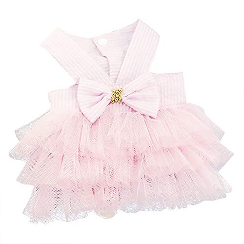Hundekleid Welpenrock Hundekleidung Blasenrock Streifen Spitzenkleid Hundekleid Prinzessin Kleider für Hund (L) von Tyuffghet