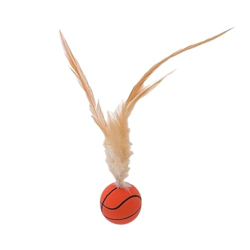 Kauspielzeug für Hunde Katzen, interaktives Hüpfspielzeug mit Federn für Katzen, Mini-Basketball, Fußballspielzeug zum Trainieren, Katzenkauspielzeug für den Innenbereich mit Federn (B, One Size) Kauspielzeug für Hunde Katzen, interaktives Hüpfspielzeug mit Federn für Katzen, Mini-Basketball, Fußballspielzeug zum Trainieren, Katzenkauspielzeug für den Innenbereich mit Federn (B, One Size) von Tyuffghet