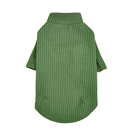 Sommer Hunde T-Shirt Zweibeinige atmungsaktive Kleidung Color Dogs Pure Katzen High-Hals-Tierkleidung (Green, L) von Tyuffghet