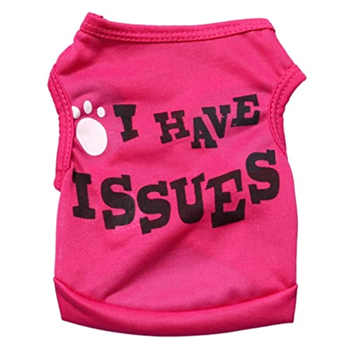 Sommer Welpen Shirt Lässige Weste Mode-Haustier-Weste-Sommer-atmungsaktive Bequeme Text-Muster-Hundekatzen-Kleidung (M) von Tyuffghet