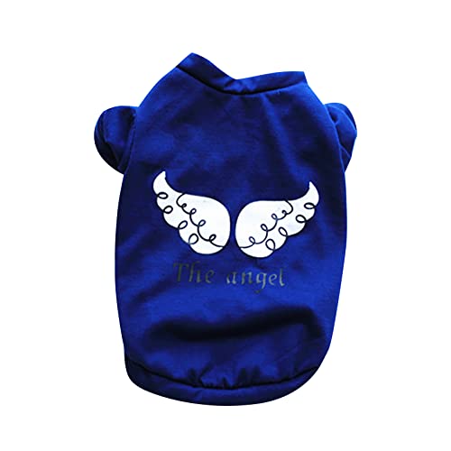 Sommer atmungsaktive Baumwollhemden Sommer dünne kurzärmelige Haustierkleidung für große, mittlere kleine Hunde (Dark Blue, L) von Tyuffghet