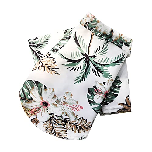 Tank-Top Chihuahua Katze Sweatshirt Haustier-Sommer-T-Shirts Hawaii-Stil Blumen-Hundehemd Bedruckte Haustier-T-Shirts Atmungsaktive kühle Kleidung Strand-Küsten-Welpen-Hemd-Sweatshirt für (White, S) von Tyuffghet