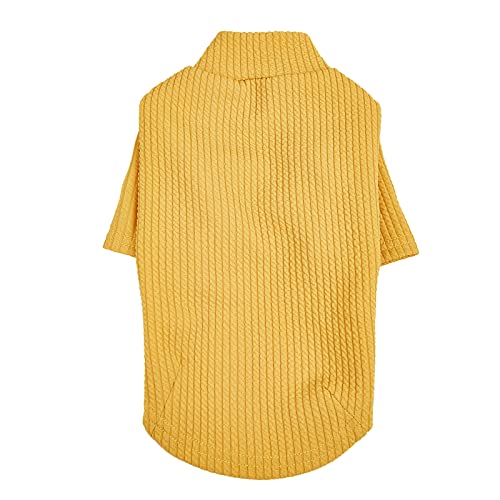 Tank-Top Chihuahua Katze Sweatshirt Katzen Farbe Pure atmungsaktiv Kleidung High-Hals-Hunde zweibeinige Tierkleidung (Yellow, L) von Tyuffghet