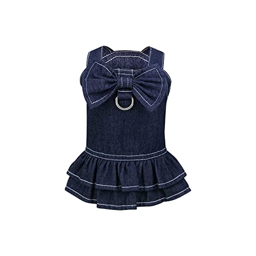 Tutu Rock Rote Lippen Hundekleid für Frühlings- Sommer-Heimtiere niedlich Tierbedarf Jeanimkleid (Dark Blue, XXL) von Tyuffghet