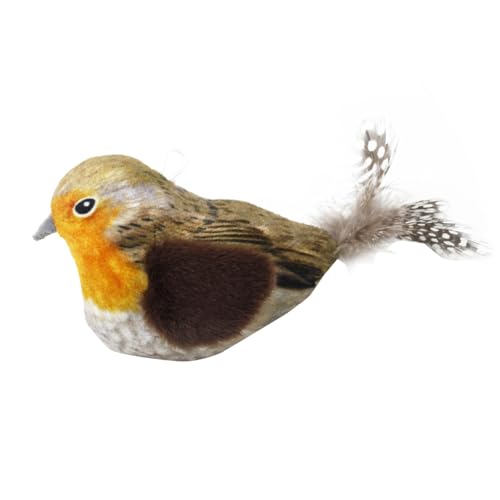 Tyuffghet Dog Toys for Aggressive Chewers Verbesserte Zwitschern Vogel Flappy Bird Katze Spielzeug Für Gelangweilte Indoor Katzen Zwitschern Vogel Katze Spielzeug Flattern (Yellow-4, 10cm) von Tyuffghet