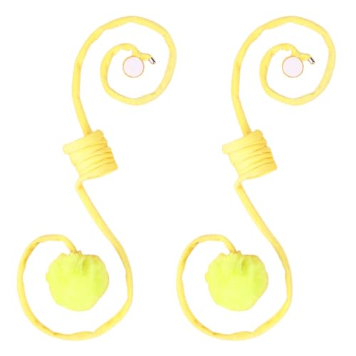 Tyuffghet Gummi Dog Toys Katze Selbst Hallo Katze Plüsch Frühling Katze Necken Stick Kann Aufgehängt Gestreckt Werden Katze necken (Yellow, One Size) von Tyuffghet