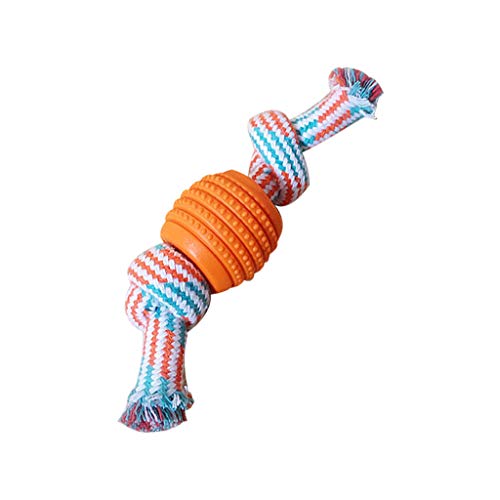 Tyuffghet Hundespielzeug Guietschendes Unzerstörbar Reinigung Zahnkugel-Haustier-Haustier- (Orange, One Size) von Tyuffghet