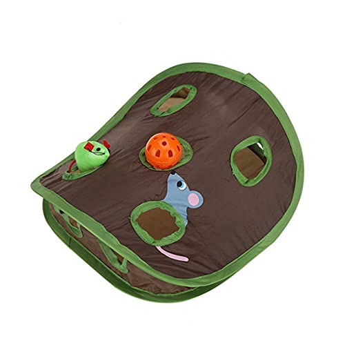 Tyuffghet Kauspielzeug für Welpen das Tunnelmäuse mit 9-Loch-Spielzeugglocke spielt (Brown-D, One Size) von Tyuffghet