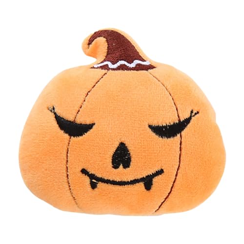 Tyuffghet Quietschend Hunde Kauspielzeug für Katzen, Zahnen, interaktives gefülltes Spielzeug für Halloween-Katzenliebhaber (Orange, One Size) von Tyuffghet