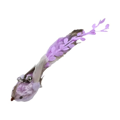 Tyuffghet Quietschend Hunde buntes Katzenspielzeug mit Feder-Vogel-Muster, Stick zum Wechseln der Köpfe (B, One Size) von Tyuffghet