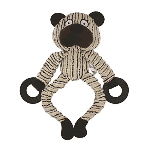 Tyuffghet Zahnpflege Hund Plüschtier Cartoon AFFE Geräuschspielzeug Kuscheltier Beißtraining Interaktives Kauspielzeug Für kleine mittelgroße Katzen Hunde Khaki Einheitsgröße (White, One Size) von Tyuffghet