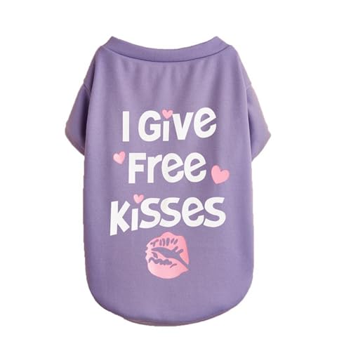 kleine Hunde-Shirt Haustierkleidung Frühling Sommer Haustier Atmungsaktive Bequeme Kleidung Niedliche Bedruckte Haustierkleidung für Katzen Hunde (B, XS) von Tyuffghet