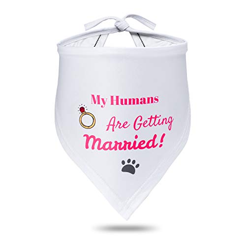 Hundehalstuch, Aufschrift "My Humans are Getting Married", niedliches Design für Hochzeit, Hunde-Fotorequisite, für kleine, mittelgroße und große Hunde (weiß) von U/D