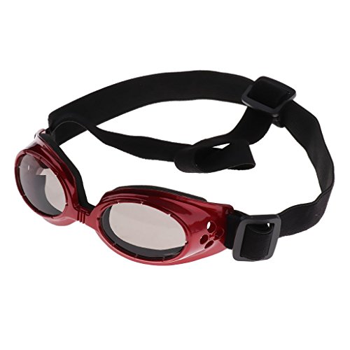 U/D Hunde-Sonnenbrille, faltbar, UV-Schutz, für Hunde, Motorrad-Brille, Haustier-Sonnenbrille für kleine, mittelgroße und große Hunde (rot#2) von U/D