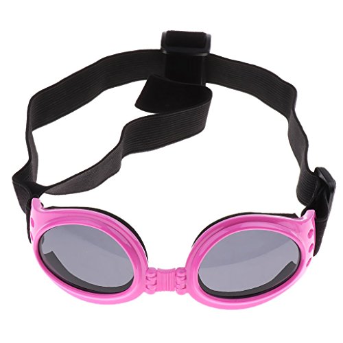 U/D Hunde-Sonnenbrille, faltbar, UV-Schutz, für Hunde, Motorradbrille, für kleine, mittelgroße und große Hunde (Pink #1) von U/D