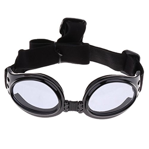 U/D Hunde-Sonnenbrille, faltbar, UV-Schutz, für Hunde, Motorradbrille, für kleine, mittelgroße und große Hunde (Schwarz #1) von U/D