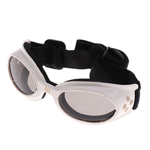 U/D Hunde-Sonnenbrille, faltbar, UV-Schutz, für Hunde, Motorradbrille, für kleine, mittelgroße und große Hunde (Weiß #2) von U/D