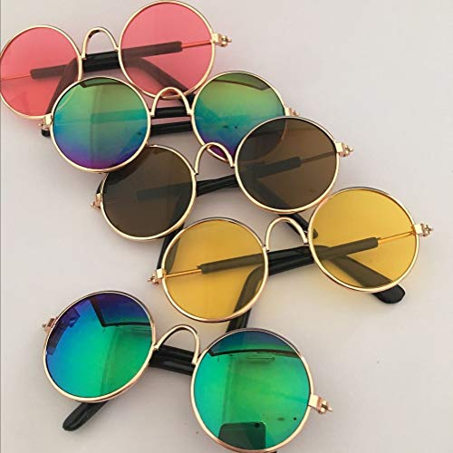 U/K Super Cute pet Brille stilvolle Hund Katze Coole Sonnenbrille metallrahmen runde Coole Foto tragbar und nützlich von U/K