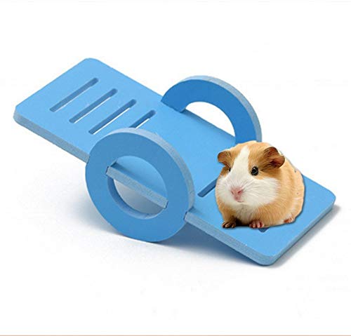 1 x Haustier Hamster Wippe Holz Wippe für Hamster Rennmäuse Ratte Maus Meerschweinchen Eichhörnchen Kauspielzeug für Kleintiere Blau Sehr praktisch und beliebt von U-K