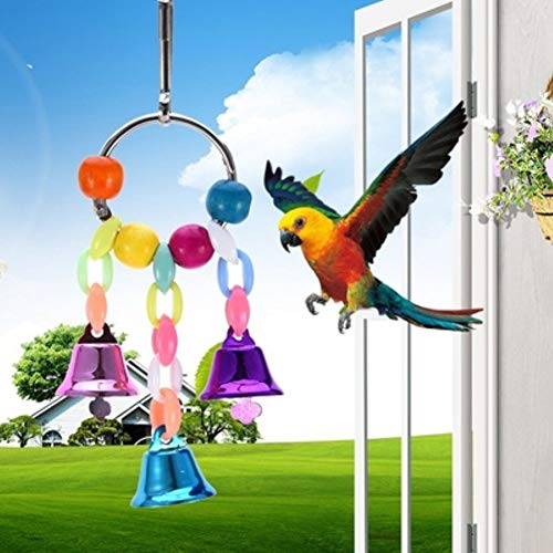 Haustier-Vogelglocke mit Schnur für Papageien, Kauspielzeug, hängende Käfigdekoration, zufällige Farbe, bequem und umweltfreundlich von U-K