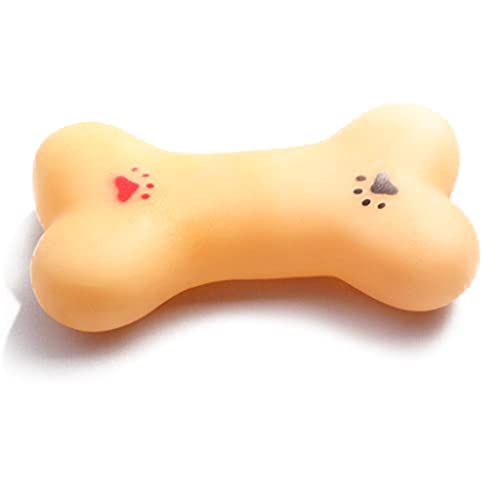 Hundespielzeug aus weichem Gummi mit Knochen, quietschend, für Welpen, Haustiere, Kauspielzeug für Zahntraining, Beißfest, bequem und umweltfreundlich von U-K