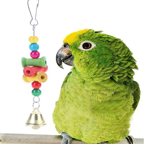 Papageien-Spielzeug, Kette, bunte Perlen, Acryl, Vögel, Glocken, Ständer, Halterung, Schaukelvögel, Zubehör, stilvoll und beliebt von U-K