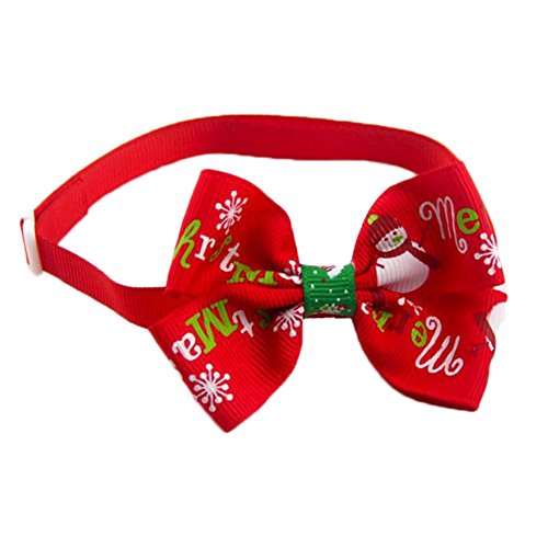 Verstellbares Weihnachts-Halsband für Hunde und Katzen, mit Schleife von U-K