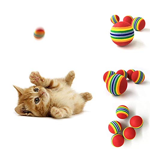 Lustiges Spielzeug für Hunde und Katzen, Regenbogenfarben, gestreift, interaktives Kauspielzeug von U-M