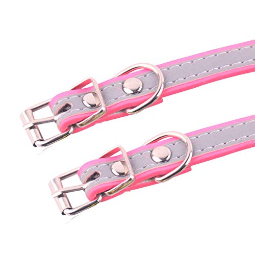 Reflektierendes Halsband für Hunde und Katzen, für kleine und mittelgroße Hunde, Rosa von U-M