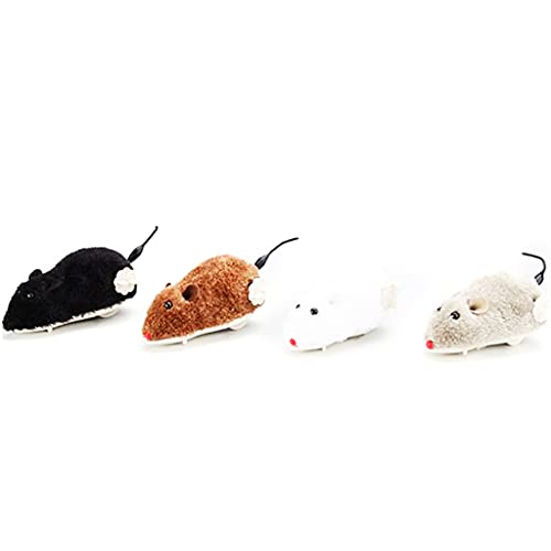 U-M Maus für Katzen, mit Uhrwerk, zum Aufziehen, Plüsch-Maus, Spielzeug für Katzen, zufällige Farbe, hervorragende Qualität und kreativ von U-M