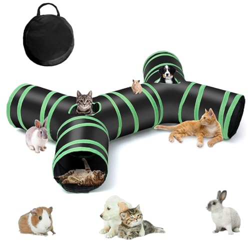 5-Wege-Katzentunnel mit Bommel und Glöckchen, leicht und faltbar, interaktives Pop-up-Knister-Haus mit Labyrinth für Katzen, kleine Kaninchen, Kätzchen, Welpen, Frettchen, Meerschweinchen, Spielzeug 5-Wege-Katzentunnel mit Bommel und Glöckchen, leicht und faltbar, interaktives Pop-up-Knister-Haus mit Labyrinth für Katzen, kleine Kaninchen, Kätzchen, Welpen, Frettchen, Meerschweinchen, Spielzeug von U life