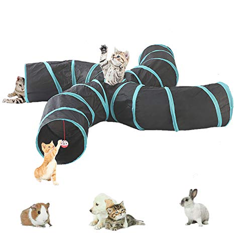 5-Wege-Katzentunnel mit Bommel und Glöckchen, leicht und faltbar, interaktives Pop-up-Knister-Haus mit Labyrinth für Katzen, kleine Kaninchen, Kätzchen, Welpen, Frettchen, Meerschweinchen, Spielzeug 5-Wege-Katzentunnel mit Bommel und Glöckchen, leicht und faltbar, interaktives Pop-up-Knister-Haus mit Labyrinth für Katzen, kleine Kaninchen, Kätzchen, Welpen, Frettchen, Meerschweinchen, Spielzeug von U life