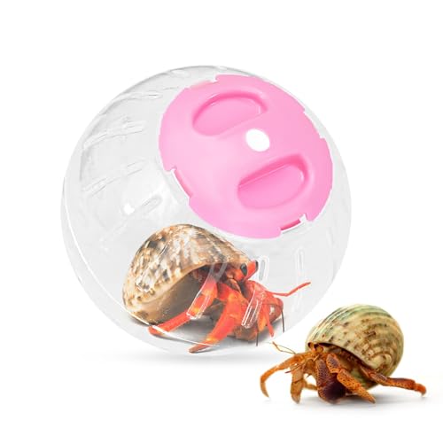 U0U Einsiedlerkrebse, Laufball, Spielzeug, kleines Einsiedlerkrebs-Zubehör, rosa Einsiedlerkrebse, Kletterspielzeug, geeignet für Einsiedlerkrebse und Hamsterratten, Rosa von U0U