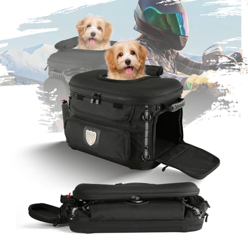 UALLIN Motorrad-Tragetasche für Hunde und Katzen, tragbare Haustier-Tragetasche, wetterfest, für Harley Road Street Glide CVO Road King Touring Trike Can Am mit Gepäckträger, 9 kg Haustier (schwarz) UALLIN Motorrad-Tragetasche für Hunde und Katzen, tragbare Haustier-Tragetasche, wetterfest, für Harley Road Street Glide CVO Road King Touring Trike Can Am mit Gepäckträger, 9 kg Haustier (schwarz) von UALLIN