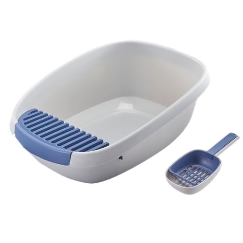Katzentoilette, Geschlossene Katzentoilette for große Katzen, hohe Seitenwände XL mit Schaufel Katzentoilette(White,L) von UANFHWZF