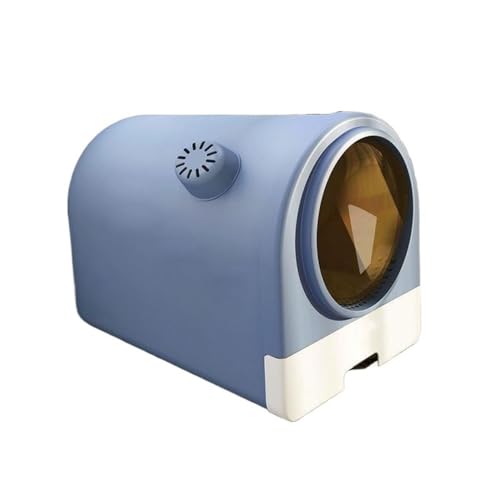 Katzentoilette, Geschlossene Katzentoilette mit Deckel und Schaufel, spritzwassergeschützte große Katzentoilette, leicht zu reinigen Katzentoilette(Blue) von UANFHWZF