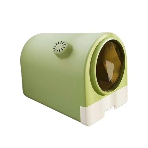 Katzentoilette, Geschlossene Katzentoilette mit Deckel und Schaufel, spritzwassergeschützte große Katzentoilette, leicht zu reinigen Katzentoilette(Green) von UANFHWZF