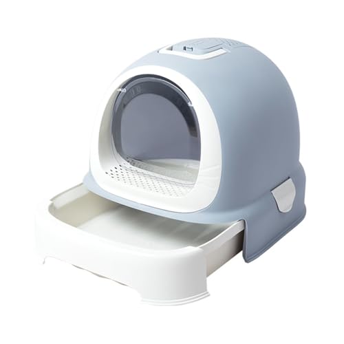 Katzentoilette, Geschlossene Katzentoilette mit Haube und Griff, tragbare Sichtschutztoilette mit Schublade Katzentoilette(Blue) von UANFHWZF